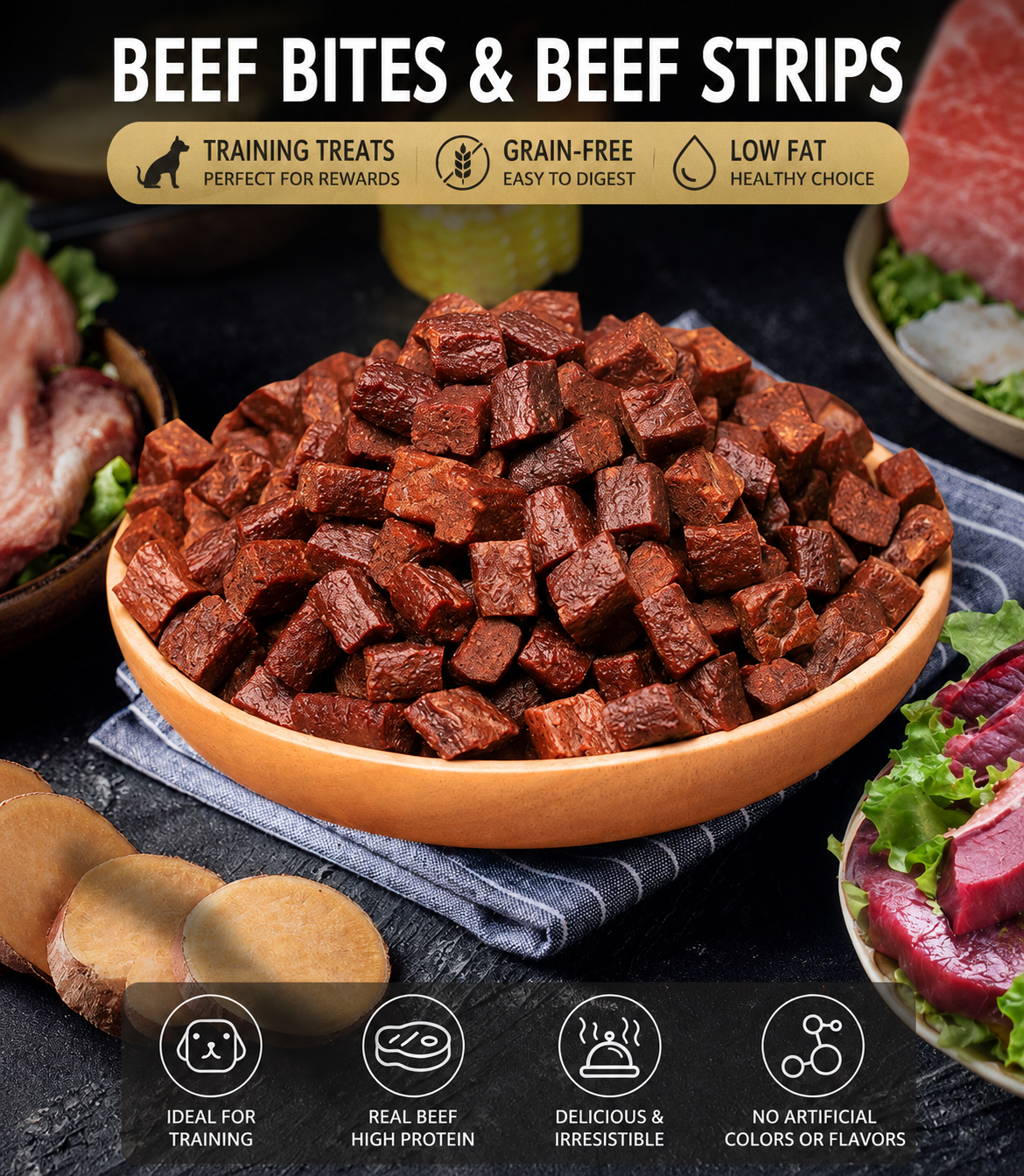 Beef Training Treats – 500g | Pi Mama Pets