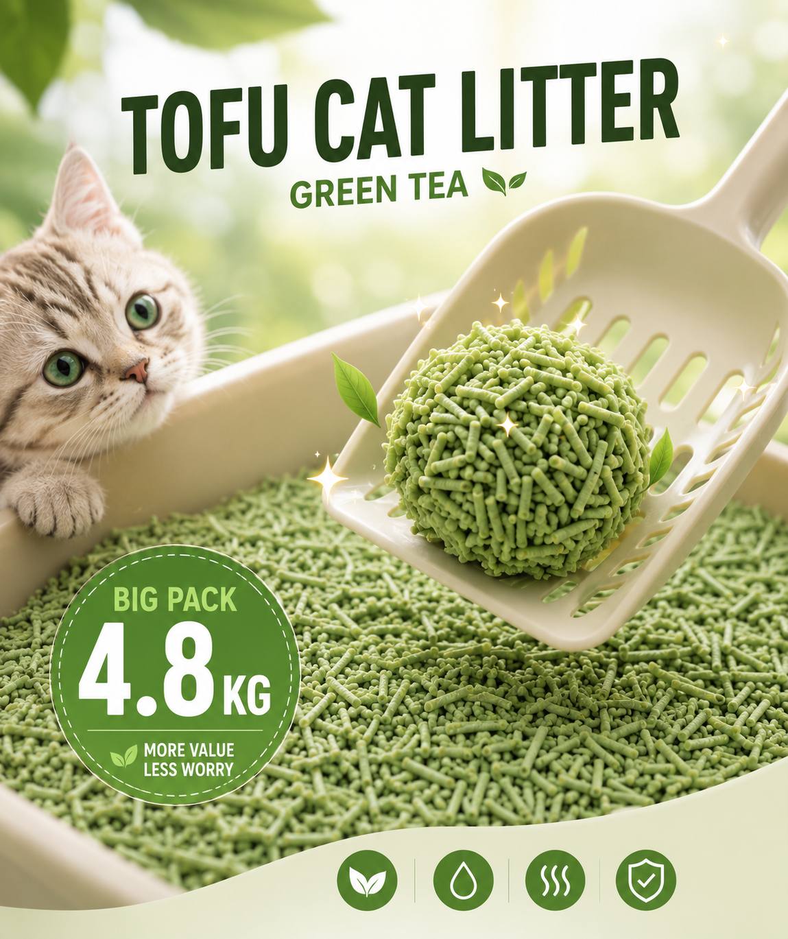 Tofu cat litter